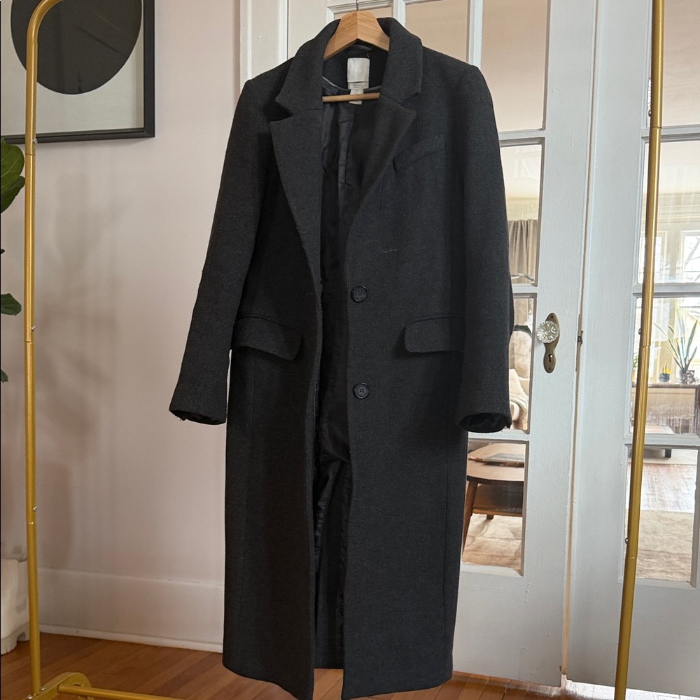 H&M Charcoal Pea Coat for Women